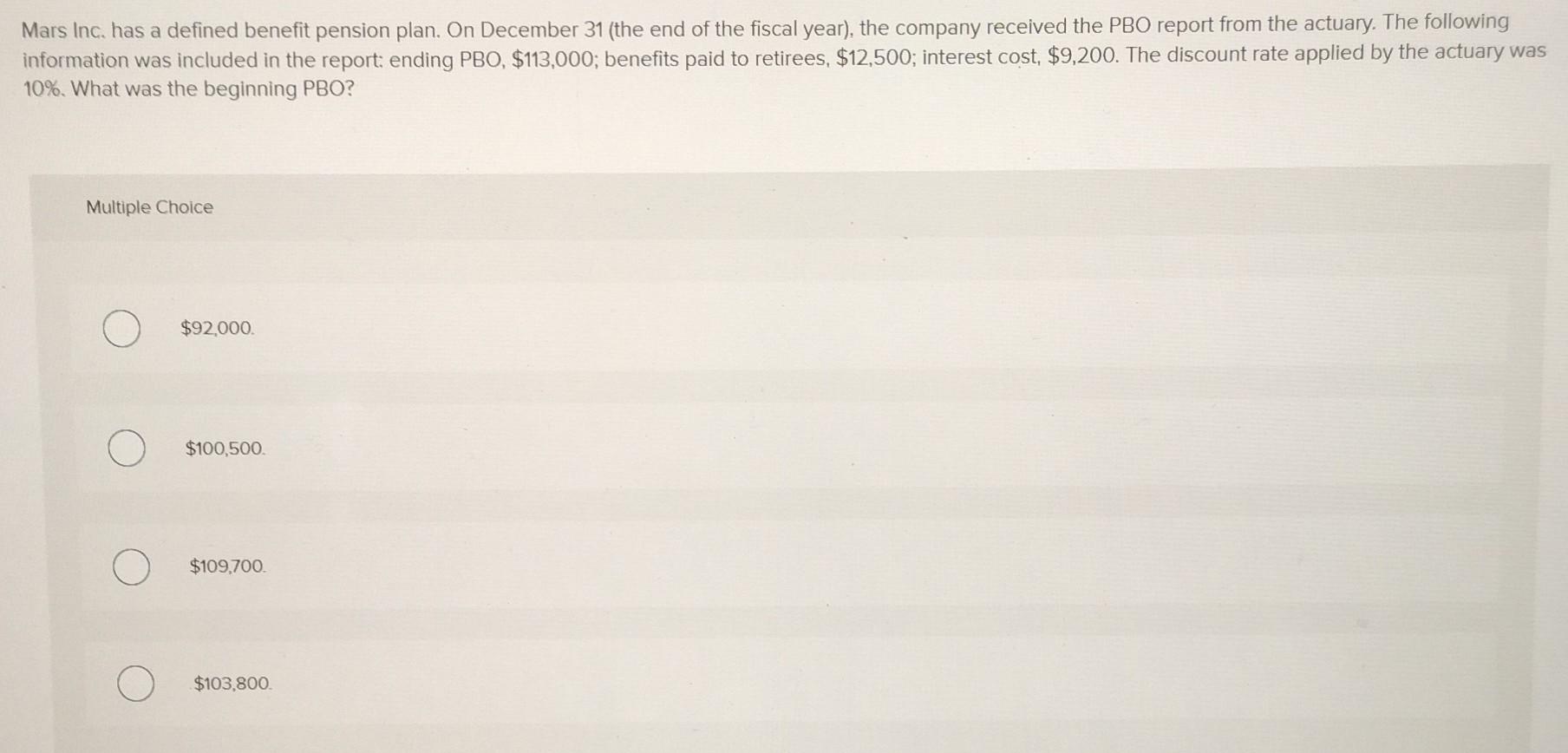 Mars Inc. has a defined benefit pension plan. On December 31