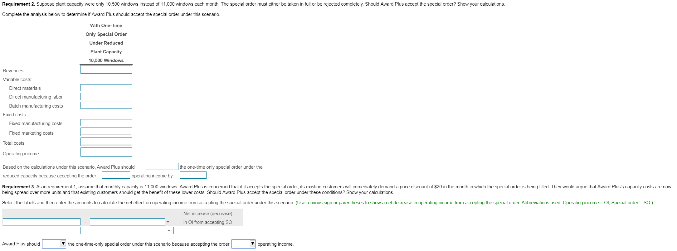 the order operating income by Based on the calculations under this scenario,