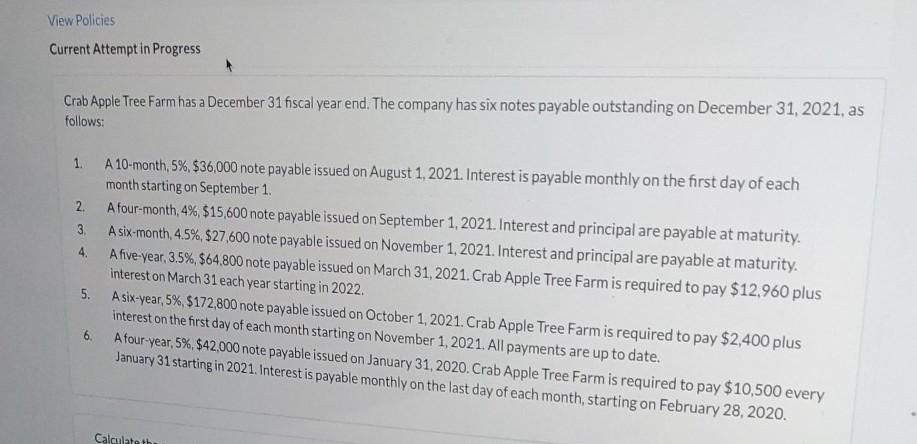  View Policies Current Attempt in Progress Crab Apple Tree Farm has