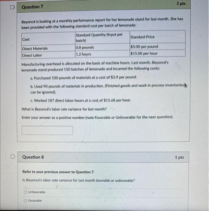  Beyonc is looking at a monthly performance report for her lemonade