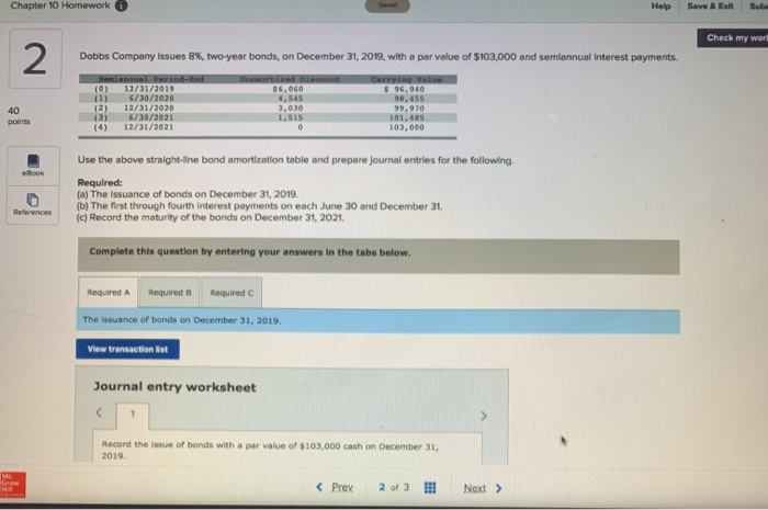  Chapter 10 Homework Help Save & Sub Check my wor Dobbs