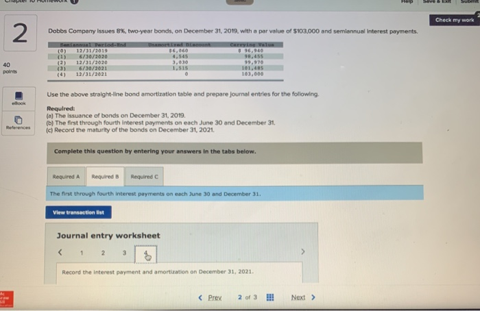 101.485 103,000 Use the above straight-line bond amortization table and prepare journal