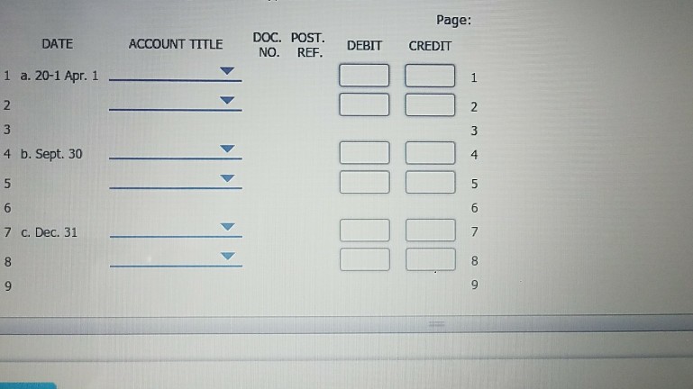 20-1 Principal amount Sale price of bonds Denomination of bonds: $1,000 Life