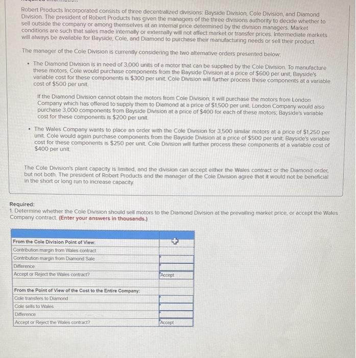  please answer contribution margin from wales contract contribution margin from diamond