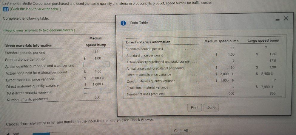  Need to know the missing values for the medium AND large