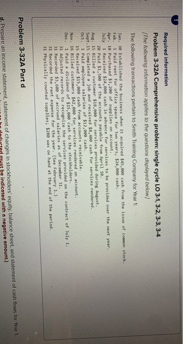  Feb. Required information Problem 3-32A Comprehensive problem: single cycle LO 3-1,