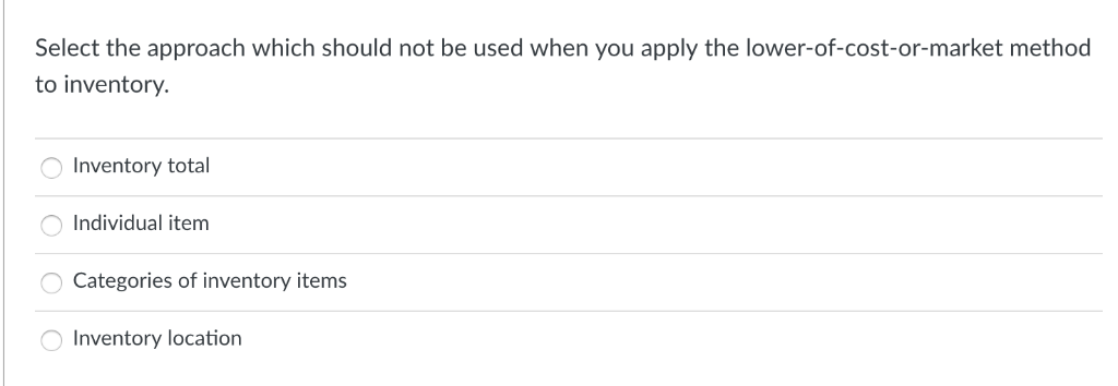 Select the approach which should not be used when you apply
