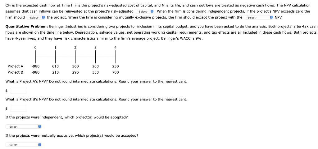 CFt is the expected cash flow at Time t,r is the