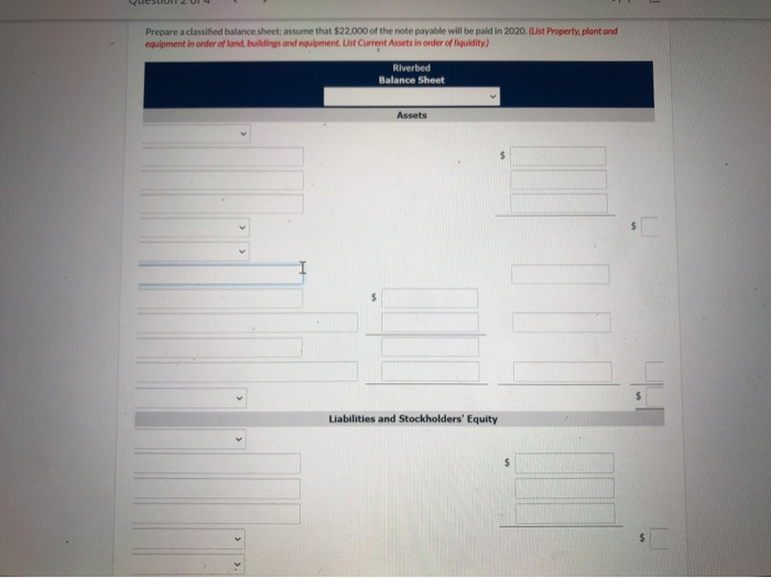 December 31, 2019, contains the following accounts. Buildings Accounts Receivable Prepaid Insurance