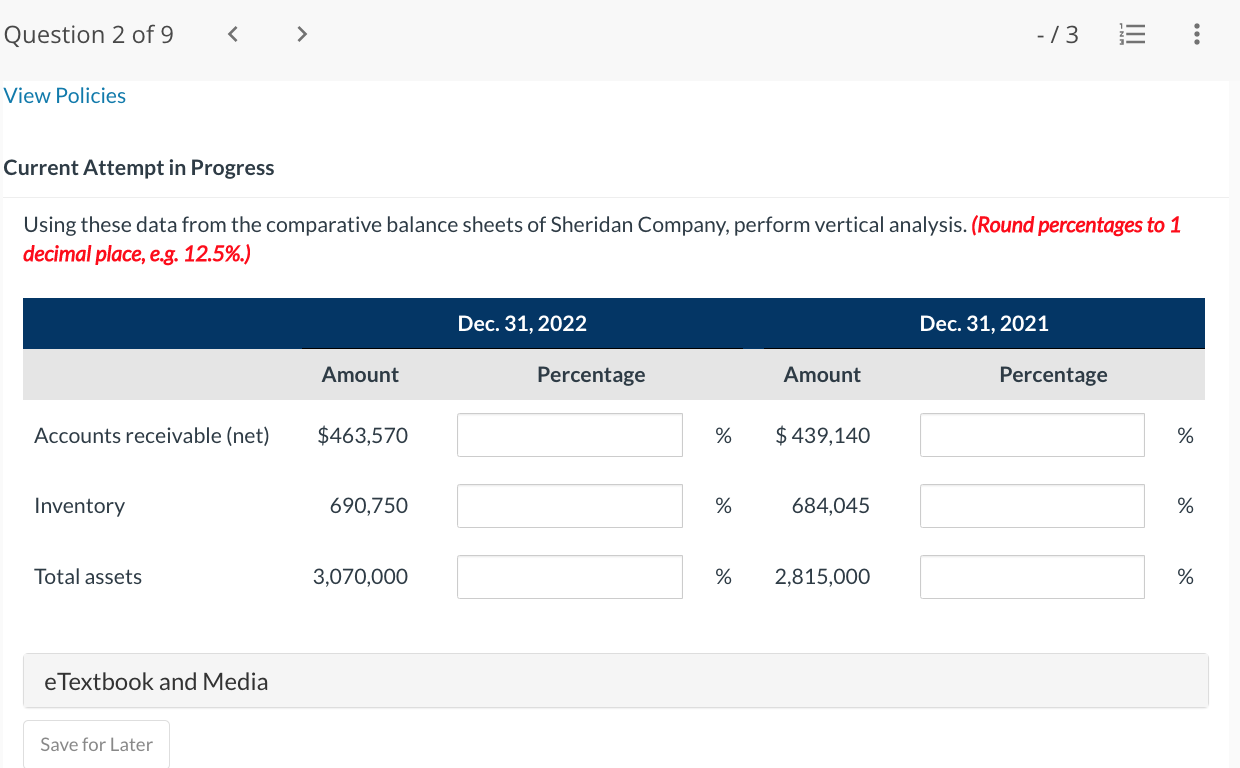  Current Attempt in Progress Using these data from the comparative balance