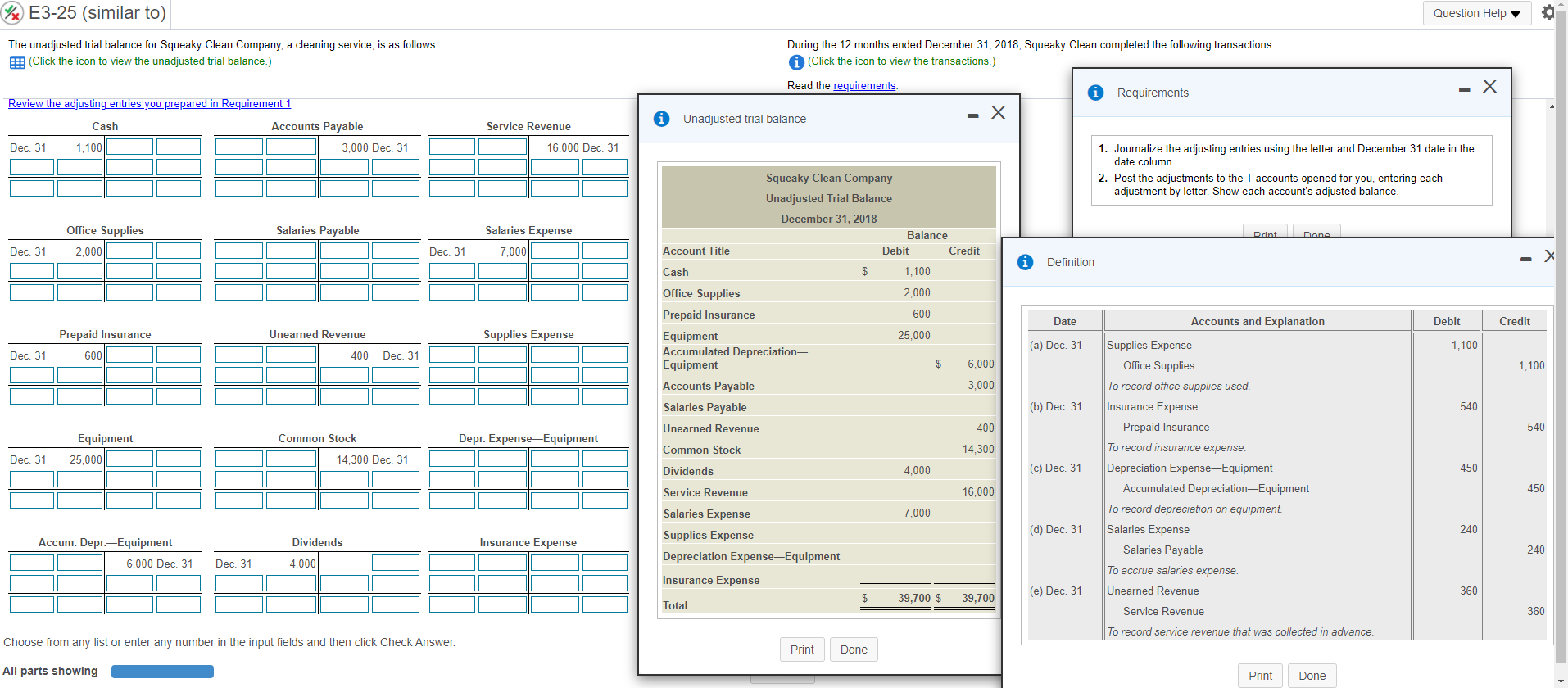 supplies of $1,100. Date Accounts and Explanation (a) Dec. 31 Supplies Expense