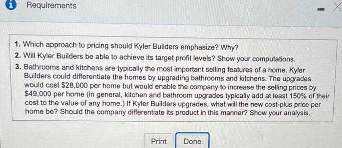 128,000 $ Landscaping..... Variable marketing costs ... 5,000 ....$ 3,000 Print Done