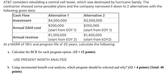  AT&T considers rebuilding a central cell tower, which was destroyed by