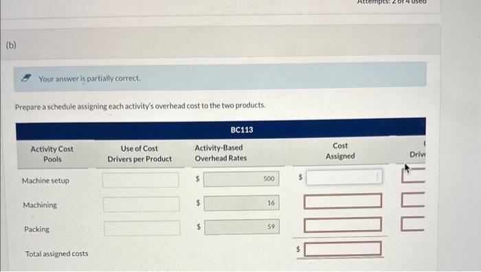 two products. It estimates production 2,000 units of Product BC113 and 1.000