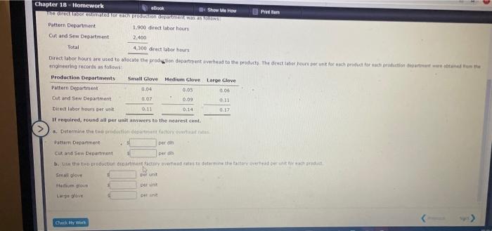 Factory Overhead Rathod Handy Leather Inc, produces three sizes of sports gloves