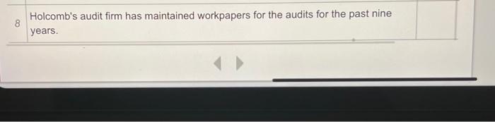 year, Holcomb really did not give any thought to the SOX law.