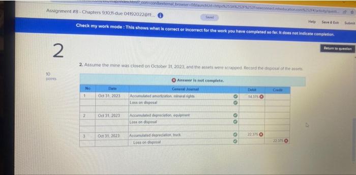This shows what is correct or incorrect for the work you have