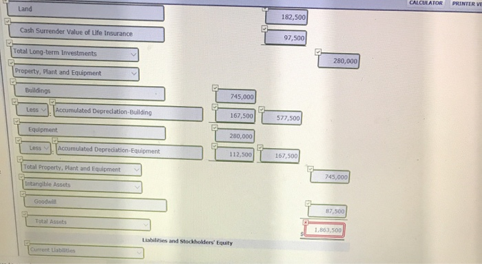 SHEET FOR THE YEAR ENDED 2017 Current assets Cash $237,500 Accounts receivable
