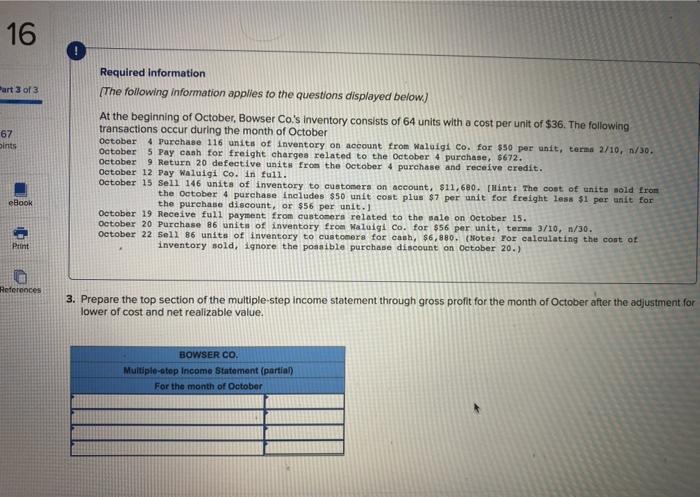 2. Suppose by the end of October that the remaining Inventory is