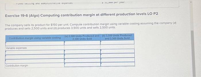 19.4 (Algo) Computing cost per unit at different production levels LO P1,