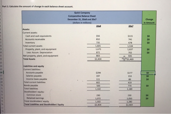 Company are reported below: Quick Company Income Statement For the year ended