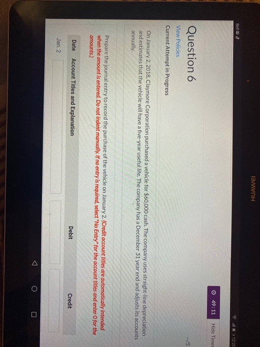  IPMVOH Bell 1220 O 49:11 Hide Timer Question 6 --/5 View