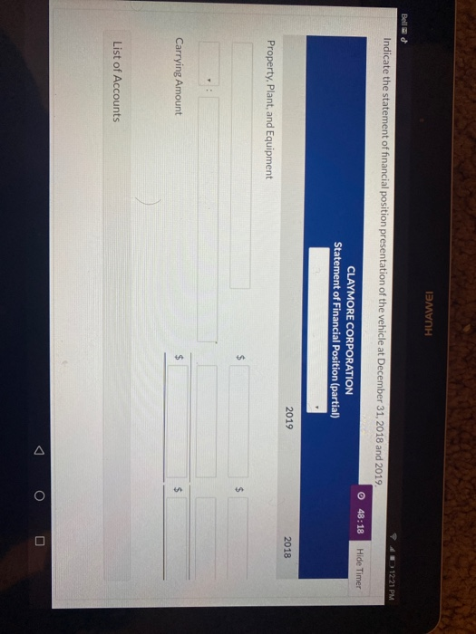 a vehicle for $60,000 cash. The company uses straight-line depreciation and estimates