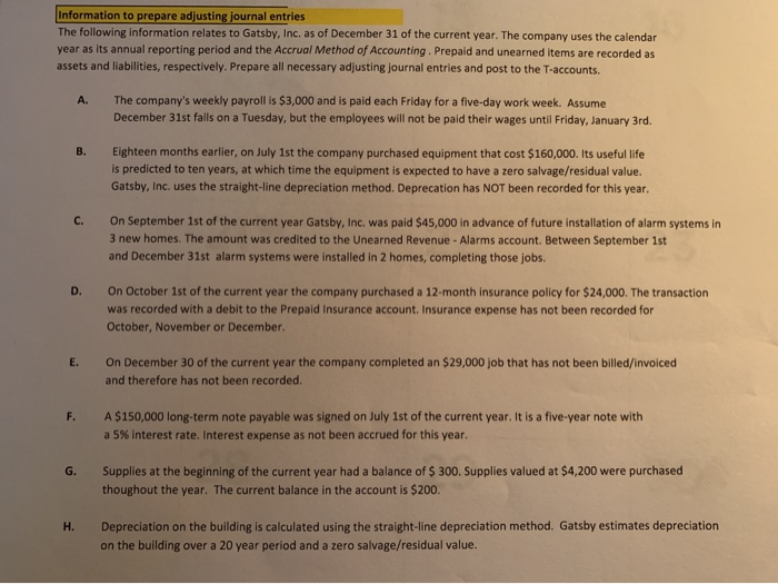 be prepared in clean, proper form. Reference your textbook and past courses