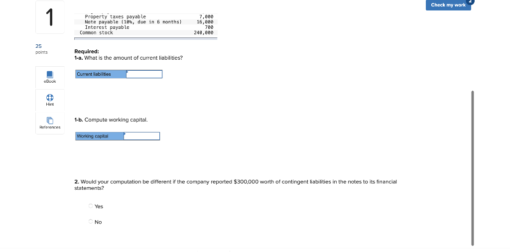 Capital, and Explaining Working Capital LO 9-1, 9-4, 9-5 25 points Diane