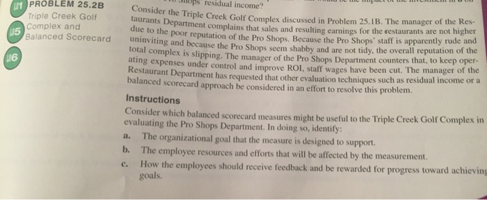 pls help with problem 25.2b Consider the Triple Creek Golf Complex