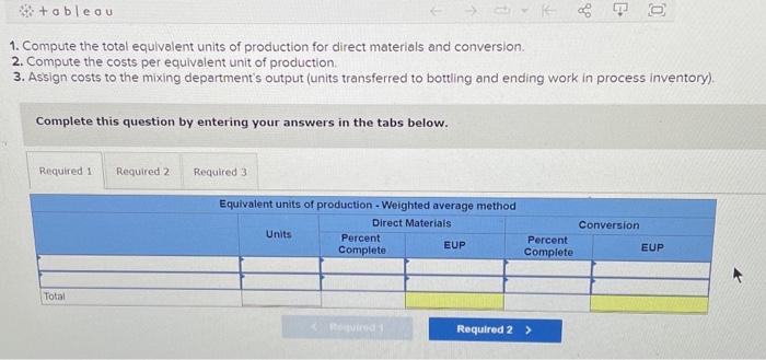 help assign and report costs. The company has two departments: mixing and