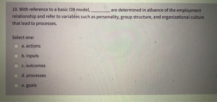  10. With reference to a basic OB model, are determined in