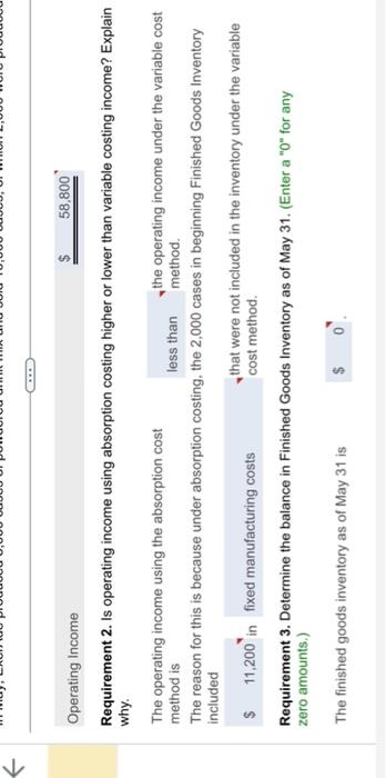 operating income using the absorption cost method is the operating income under