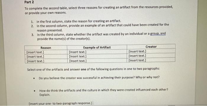 the bracketed text with the relevant information. Part 1 1. In the