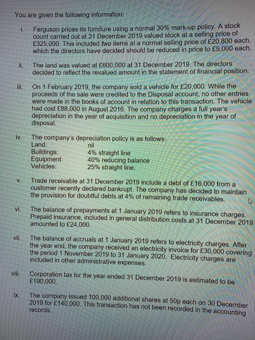 this section. 16. The balances below have been extracted from the accounting