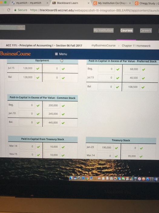 how you solved it. Thank you. myBusinessCourse Chapter 11 H ACC 111:-Principles