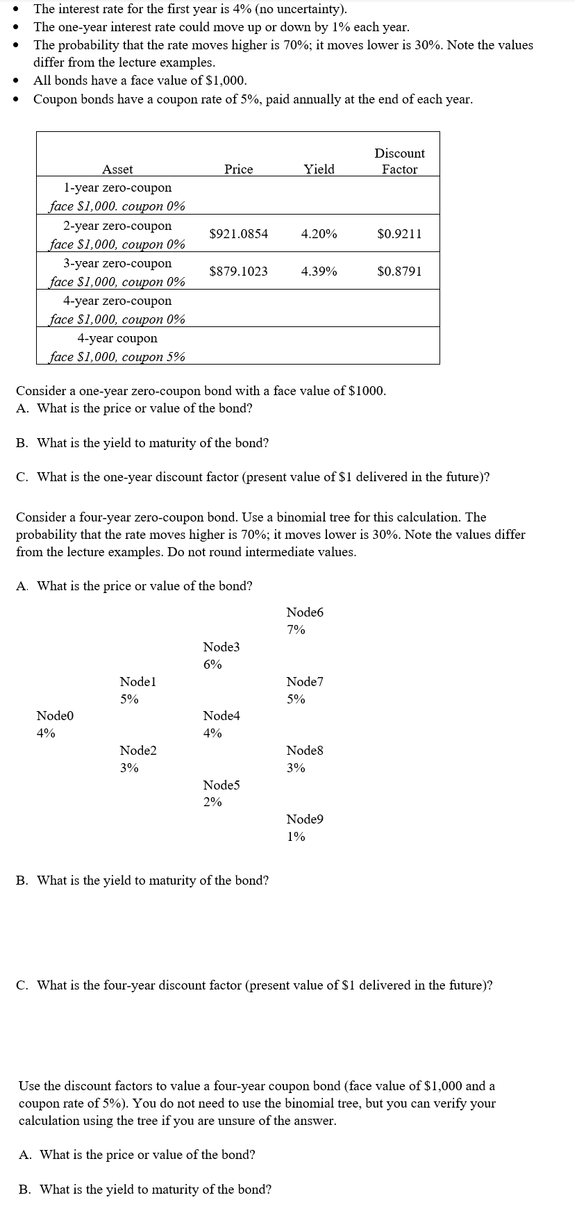 Explain them. - The interest rate for the first year is 4%