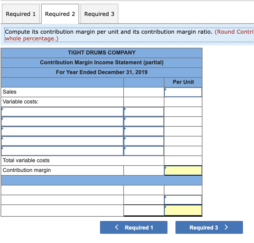 drum sets manufactured by Tight Drums Company for the year ended December