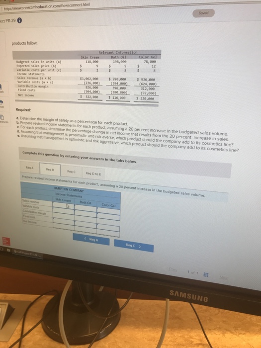 11-6 Hampton Company is considering the addition of a new product to