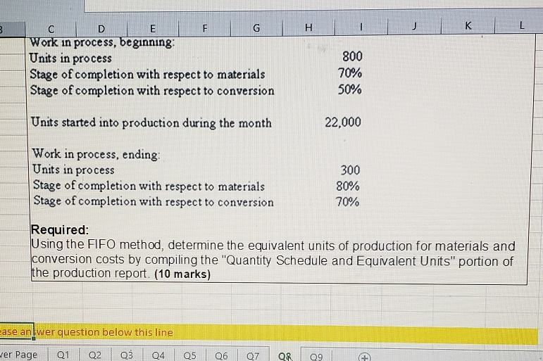 its process costing system. The following data concern the operations of the