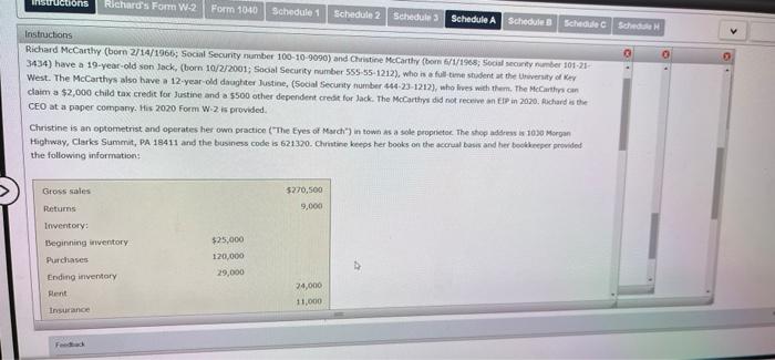  instructions Richaru's For W-2 Form 1040 Schedule 1 Schedule 2 Schedules