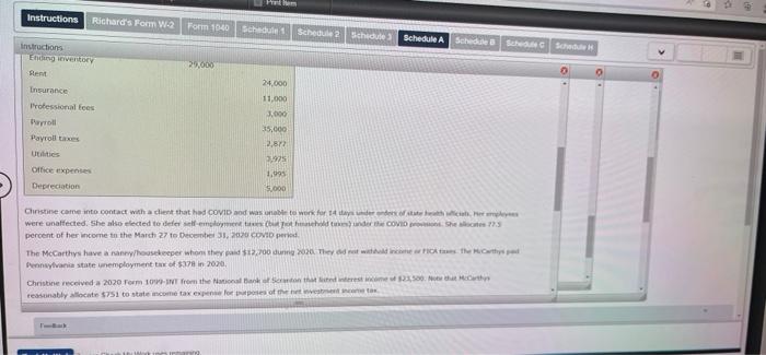 Schedule A Schedules Schedule Sche Instructions Richard McCarthy (born 2/14/1966; Social Security