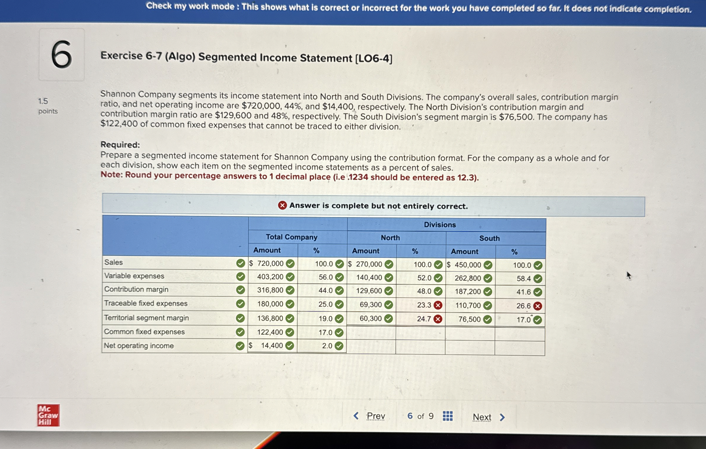  Check my work mode : This shows what is correct or