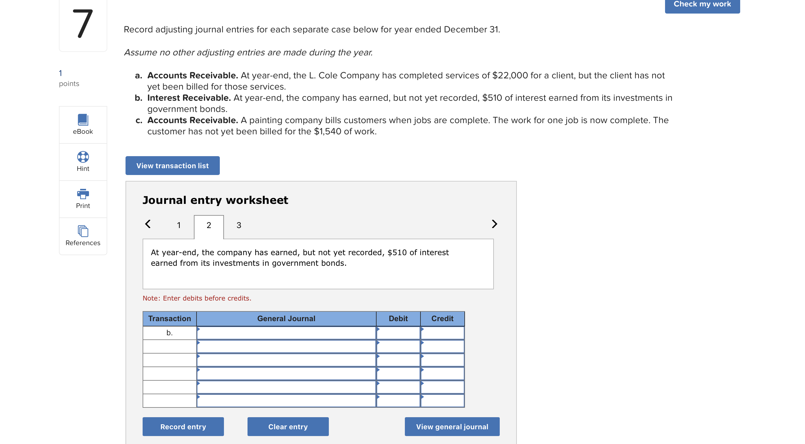 ended December 31. Assume no other adjusting entries are made during the