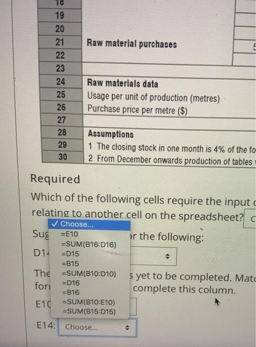 When preparing a production budget, the quantity to be produced equals: Select