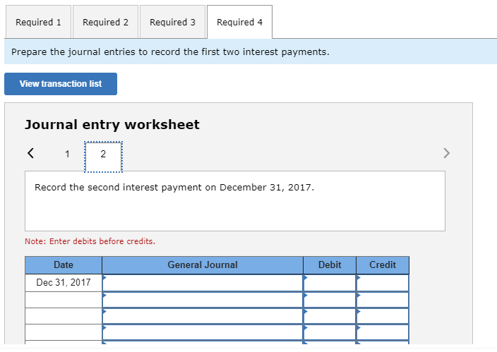 date. Round all calculations to the nearest dollar. Required 1. Prepare the