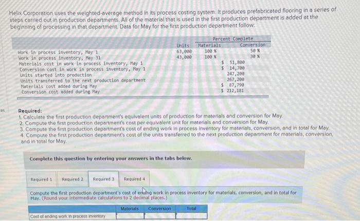 out in production departments. All of the material that is used in