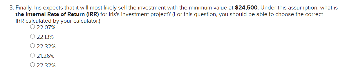 Company is considering a new investment project. The initial investment for the