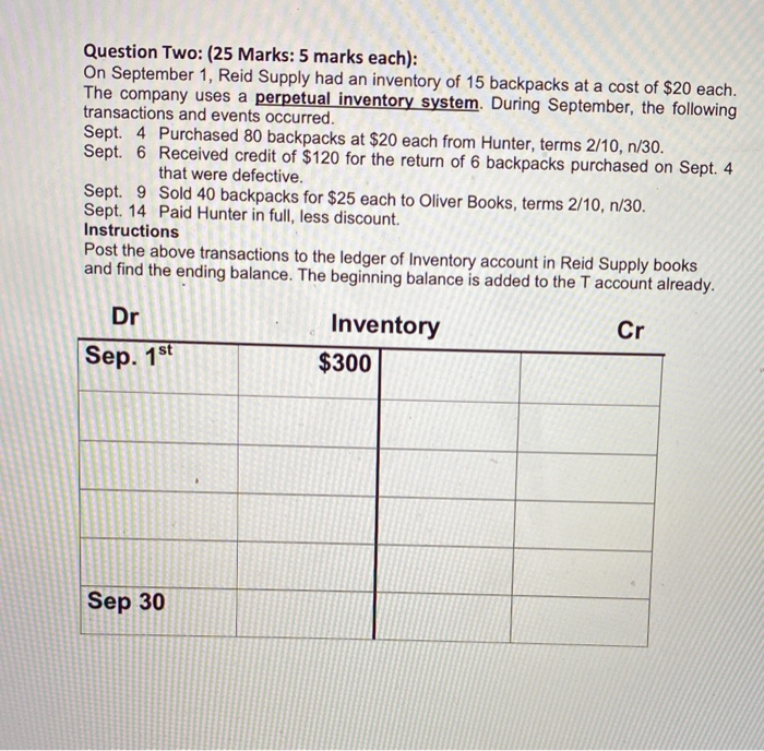 please answer with accordance to the schedule Question Two: (25 Marks: 5