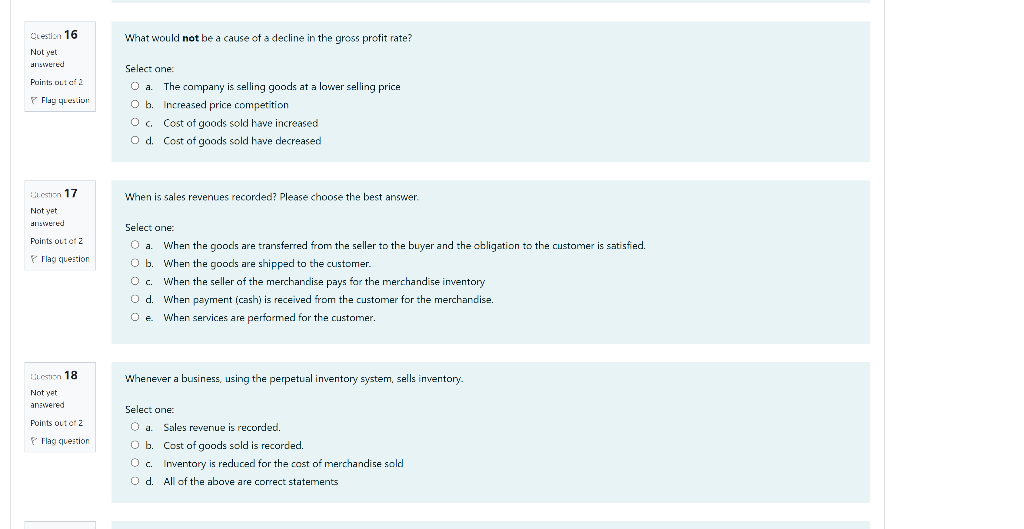 Please answer every question, thanks! What would not be a cause of